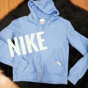 NIKE light blue hooded sweat jacket S/P
